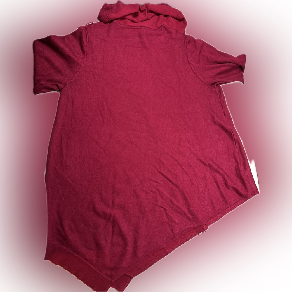 Lee Burgundy Women's Sweater with Fringe Detail, Size 1X - Picture 9 of 11
